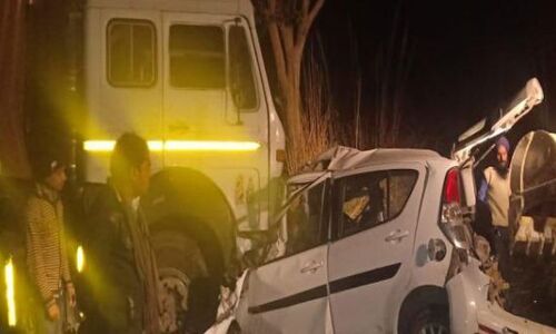 कंटेनर से टक्कर में मध्य प्रदेश के छह लोगों की मौके पर ही मौत