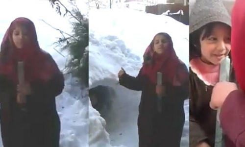 बर्फ में कश्मीरी छात्रा ने की ऐसी रिपोर्टिंग, वीडियो हो रहा है वायरल