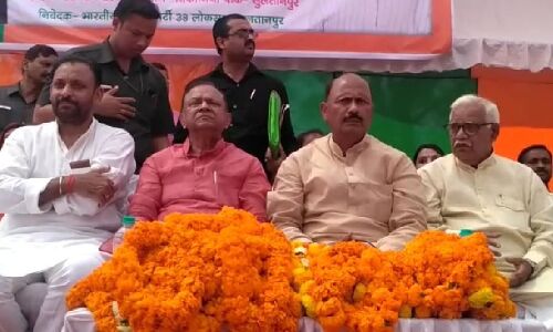 सुल्तानपुर जिले में विजय संकल्प सभा मे पहुंचे कैबिनेट मंत्री मोती सिंह दिया बयान