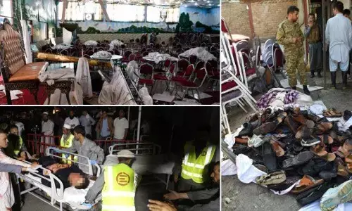 अफगानिस्तानः काबुल में शादी समारोह में बड़ा धमाका, 63 लोगों की मौत, 182 घायल अफगानिस्तानः काबुल में शादी समारोह में बड़ा धमाका, 63 लोगों की मौत, 182 घायल