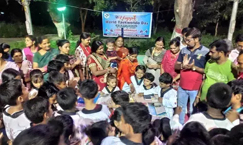 बेगूसराय :कल्याण केन्द्र में खिलाड़ियों  ने धूमधाम से  मनाया ताइक्वांडो दिवस