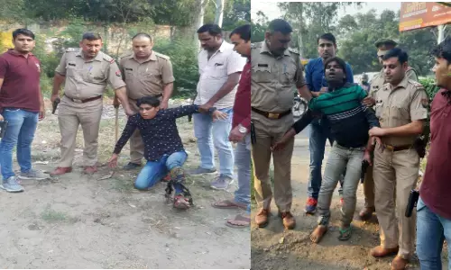 गाजियाबाद में दिनदहाड़े पुलिस से हुई बदमाशों की मुठभेड़, पच्चीस पच्चीस हजार के दो इनामी हुए घायल