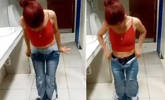 महिला ने मॉल से चुराकर पहन लीं एक के ऊपर एक 9 जींस, वीडियो वायरल