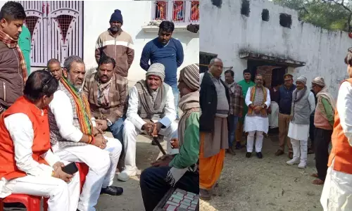 बीजेपी नेता और मंत्री सुनील भराला ने प्रयागराज के पांच ब्राह्मणों की हत्या होने वाले परिवार से की मुलाकात