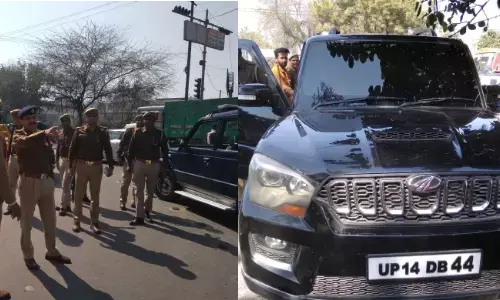 एसएसपी ने बैंकों का निरीक्षण कर लिया सुरक्षा व्यवस्था व्यवस्था का जायजा, काले सीसे की स्कोर्पियो को खड़े होकर कराया सीज