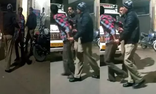 पुलिस की दबंगई का वीडियो वायरल एसपी ने किया दोनों सिपाहियों को निलंबित