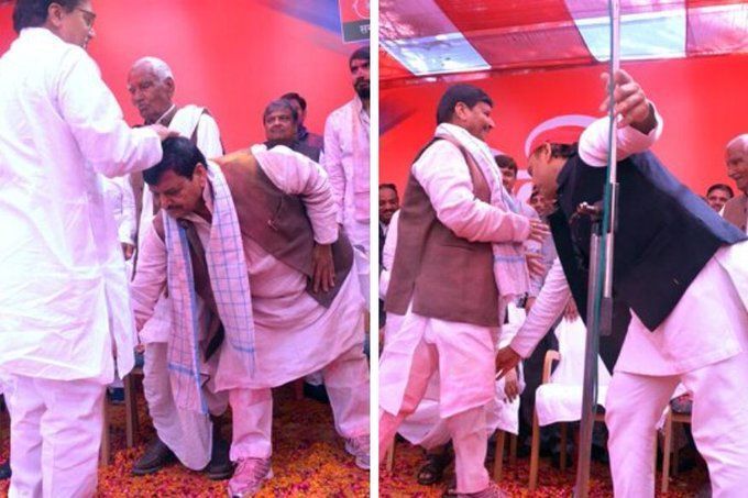यूपी से बड़ी खबर, मुलायम सिंह परिवार हुआ एक , शिवपाल ने रामगोपाल तो अखिलेश ने छुए शिवपाल का पांव यूपी से बड़ी खबर, मुलायम सिंह परिवार हुआ एक , शिवपाल ने रामगोपाल तो अखिलेश ने छुए शिवपाल का पांव