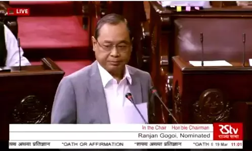 पूर्व CJI रंजन गोगोई ने राज्यसभा सदस्य के रूप में ली शपथ, विपक्ष का हंगामा