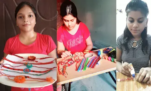 एन एस एस की स्वयंसेविकाएँ राखी बनाकर आत्मनिर्भर भारत एवं कौशल विकास का दे रहीं है  जागरूकता संदेश : डॉ मंजू सिंह