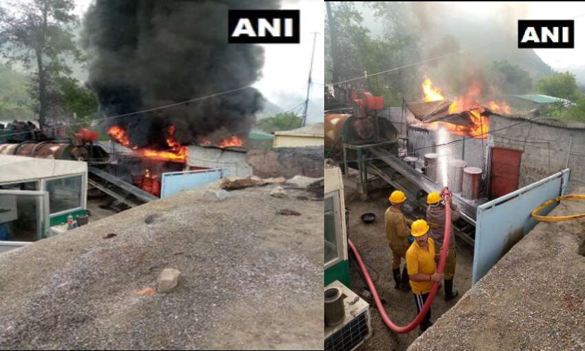 हिमाचल में लगी बजरी प्लांट में आग हिमाचल में लगी बजरी प्लांट में आग