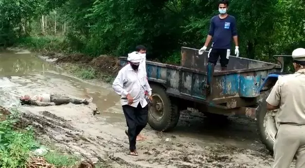 गन्ने के खेत से युवक का शव बरामद