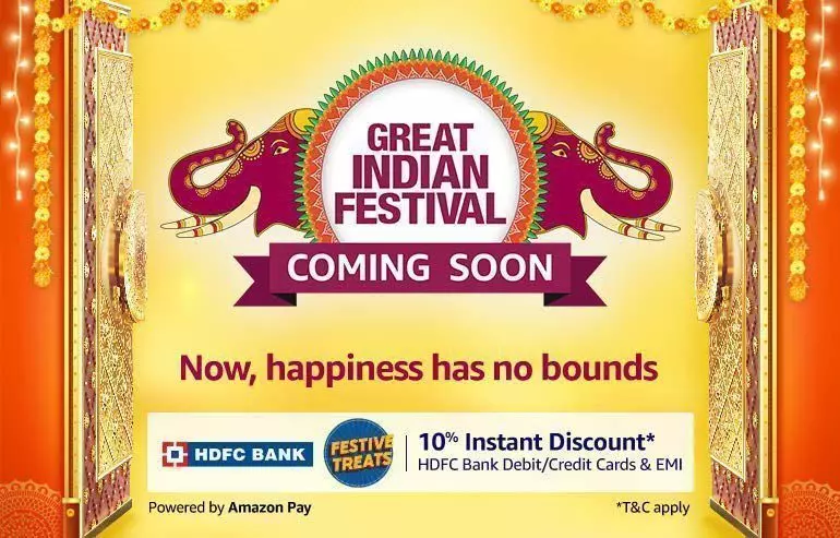 Amazon की सबसे बड़ी सेल Great Indian Festival का ऐलान, 70% तक की छूट के साथ पाएं कई ऑफर्स