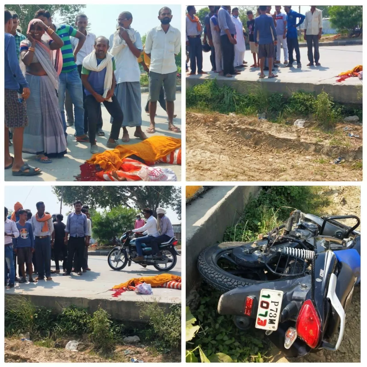 अनियंत्रित तेज रफ्तार ट्रक ने मोटरसाइकिल सवार को मारी टक्कर,महिला की मौत