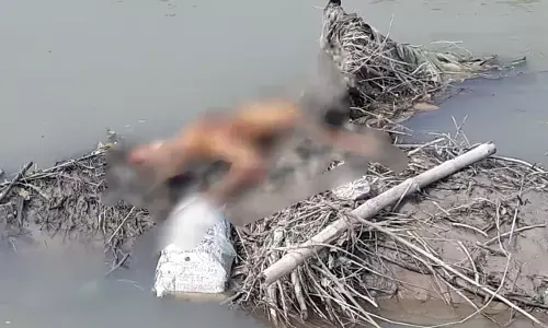 दो थानों के विवाद में नहर में महिला की लाश फंसी है दो थानों के विवाद में नहर में महिला की लाश फंसी है
