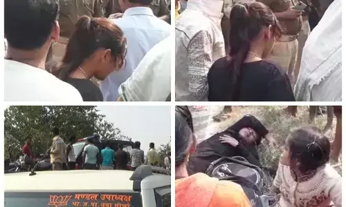 चार पहिया की टक्कर से एक युवक की मौत दो छात्राएं गंभीर घायल