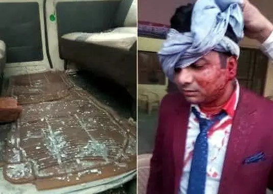 मुजफ्फरनगर में कच्ची सडक पर बारात पर हमला