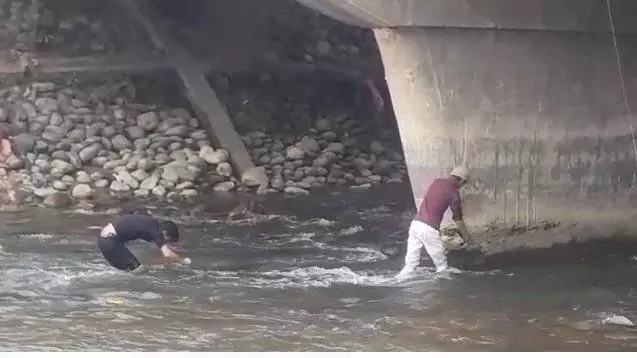 ठंड पर भारी पेट की आग, कड़कड़ाती ठंड में नहर में चंद सिक्के चुनते दिखे बच्चे