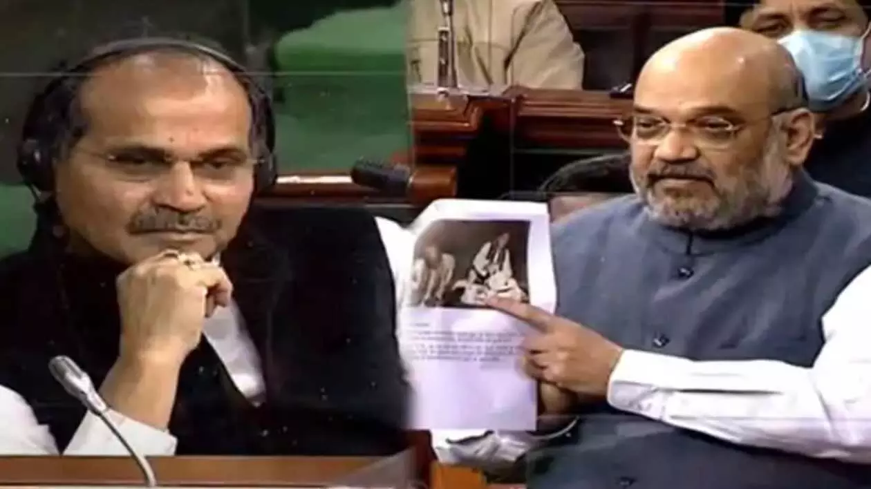 गृहमंत्री शाह ने तस्वीरें दिखा कांग्रेस को घेरा, मैं नहीं, टैगोर की कुर्सी पर नेहरू बैठे, राजीव गांधी ने तो आराम से चाय पी