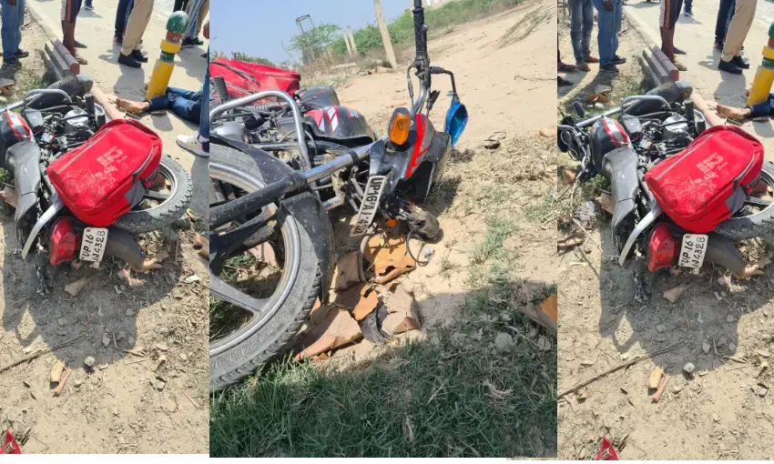नोएडा में हादसा, वाइक सवार युवक की दर्दनाक मौत नोएडा में हादसा, वाइक सवार युवक की दर्दनाक मौत
