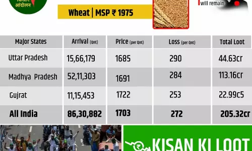 MSP लूट का एक और खुलासा: गेहूं की फसल में किसानो के साथ पिछले 20 दिन में 205 करोड़ की लूट MSP लूट का एक और खुलासा: गेहूं की फसल में किसानो के साथ पिछले 20 दिन में 205 करोड़ की लूट