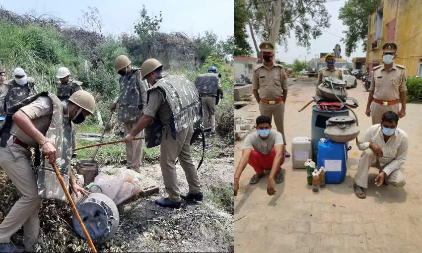 ग्रेटर नोएडा पुलिस ने किया शराब फैक्ट्री का भंडाफोड़