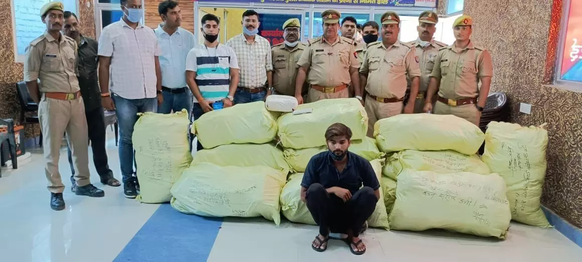 जालौन पुलिस की बड़ी कामयाबी, साढ़े चार कुंटल गांजा समेत आरोपी गिरफ्तार, एसपी रविकुमार ने दी जानकारी जालौन पुलिस की बड़ी कामयाबी, साढ़े चार कुंटल गांजा समेत आरोपी गिरफ्तार, एसपी रविकुमार ने दी जानकारी