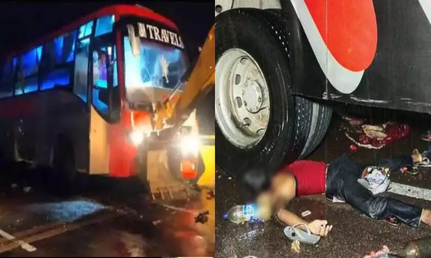 बाराबंकी हादसा:घायल मजदूर ने बताया कैसे हुआ बस-ट्रक का भीषण एक्सीडेंट, पुलिस ने जारी किया हेल्पलाइन नंबर