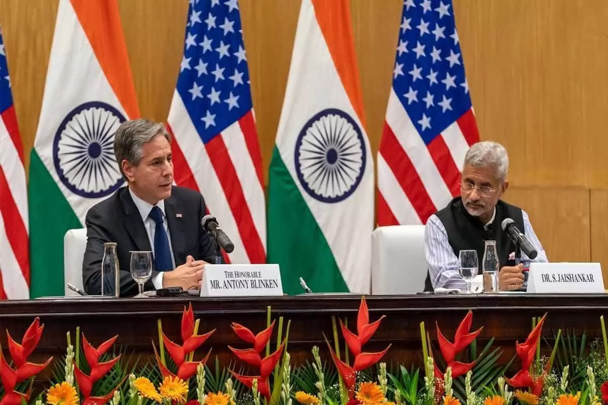 जयशंकर ने, अमेरिकी राज्य सचिव एंटनी ब्लिंकेन के साथ बुधवार को नई दिल्ली में विदेश मंत्री के साथ मुलाकात की ...