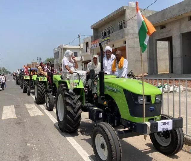 हरियाणा: किसानों ने जींद में ट्रैक्टर परेड की रिहर्सल,कल दिखाएंगे दम