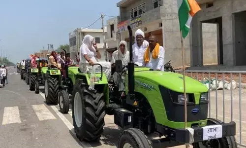हरियाणा: किसानों ने जींद में ट्रैक्टर परेड की रिहर्सल,कल दिखाएंगे दम