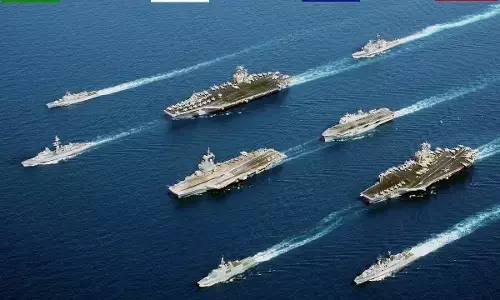 भारतीय नौसेना ने मालाबार नौसैन्य अभ्यास में लिया हिस्सा ..
