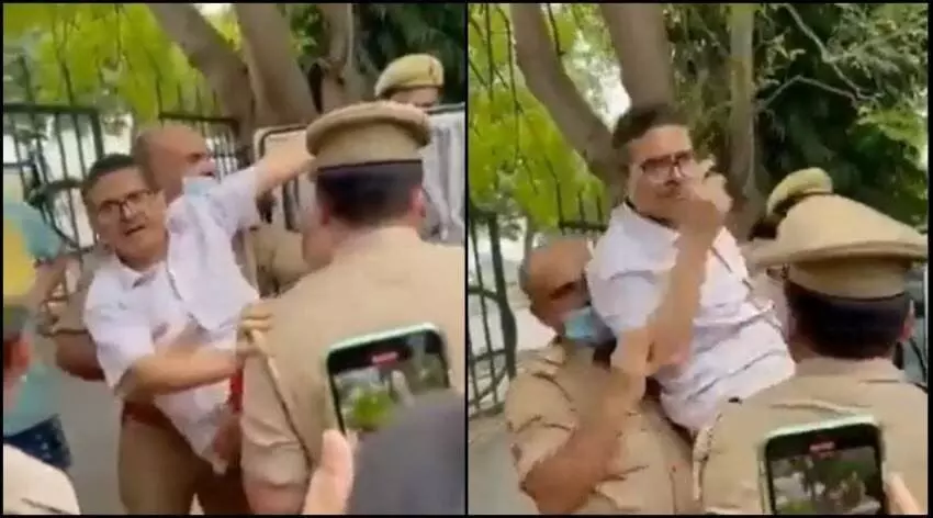 योगी आदित्यनाथ के खिलाफ चुनाव लड़ने वाले पूर्व आईपीएस अधिकारी अमिताभ ठाकुर को जबरन गिरफ्तार किया गया..