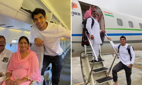 नीरज चोपड़ा का एक और सपना हुआ पूरा, मां-पापा को पहली बार हवाई जहाज में बिठाकर लिखा भावुक मेसेज