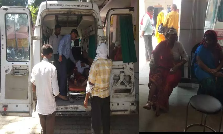 बाइक से गिरी महिला घायल और घोड़े से टकराया बाइक सवार बाइक से गिरी महिला घायल और घोड़े से टकराया बाइक सवार