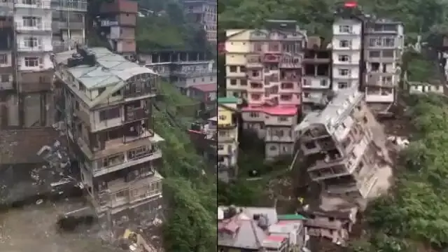 गिरते हुए 7 मंजिला इमारत का सोशल मीडिया पर वायरल हुआ वीडियो