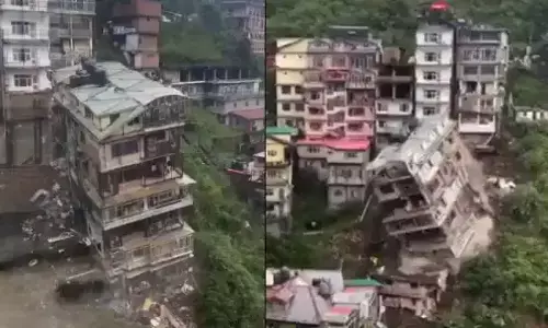 गिरते हुए 7 मंजिला इमारत का सोशल मीडिया पर वायरल हुआ वीडियो