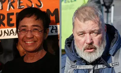 शांति का नोबेल पुरस्कार: अभिव्यक्ति की आजादी के लिए, अमेरिका-रूस के 2 पत्रकारों को शांति का नोबेल पुरस्कार: अभिव्यक्ति की आजादी के लिए, अमेरिका-रूस के 2 पत्रकारों को
