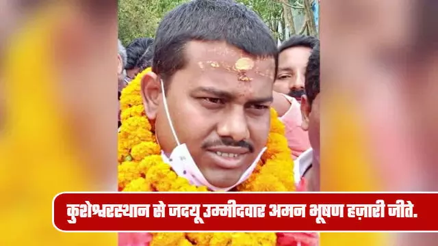बिहार : कुशेश्वरस्थान से जदयू प्रत्याशी अमन भूषण हजारी की जीत, राजद के गणेश भारती को हराया बिहार : कुशेश्वरस्थान से जदयू प्रत्याशी अमन भूषण हजारी की जीत, राजद के गणेश भारती को हराया