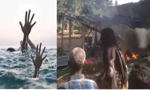 डूबने से युवक की मौत के बाद बेकाबू भीड़ ने दो गाड़ियों को किया आग के हवाले डूबने से युवक की मौत के बाद बेकाबू भीड़ ने दो गाड़ियों को किया आग के हवाले