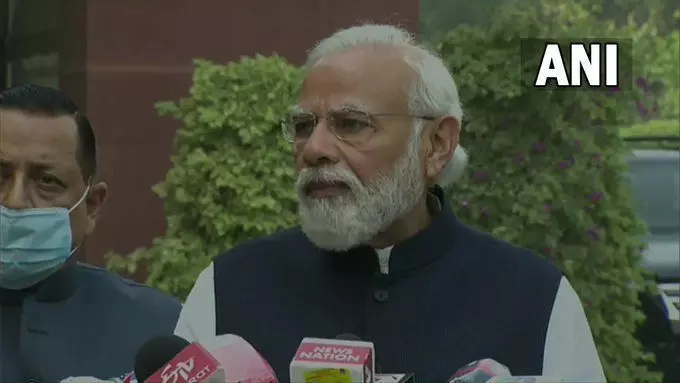 थोड़ी देर में संसद का शीत्रकालीन सत्र, सदन की कार्यवाही से पहले पीएम मोदी बोले- गरिमा के साथ देशहित में हो चर्चा, हम हैं तैयार थोड़ी देर में संसद का शीत्रकालीन सत्र, सदन की कार्यवाही से पहले पीएम मोदी बोले- गरिमा के साथ देशहित में हो चर्चा, हम हैं तैयार