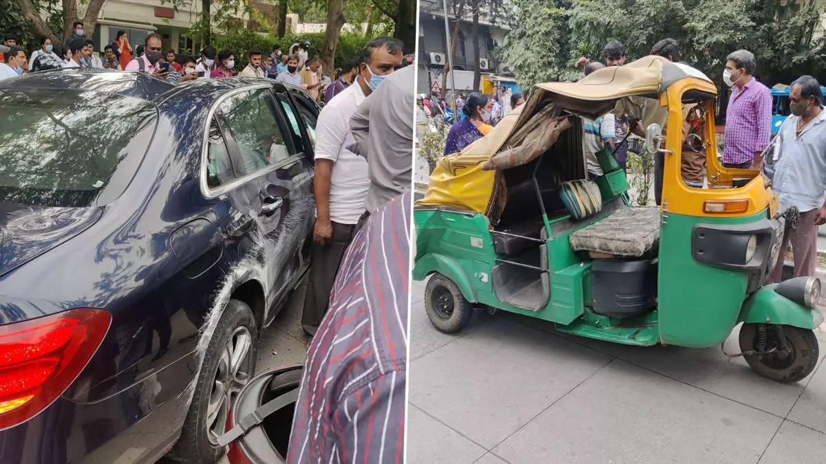 Karnataka Road Accident: बेंगलुरु में तेज रफ्तार मर्सिडीज बेंज ने कई वाहनों में मारी टक्कर, एक की मौत, छह अन्य घायल Karnataka Road Accident: बेंगलुरु में तेज रफ्तार मर्सिडीज बेंज ने कई वाहनों में मारी टक्कर, एक की मौत, छह अन्य घायल