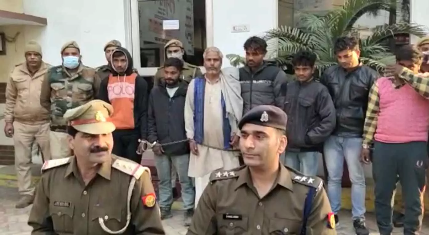 मुजफ्फरनगर : 9 शातिर लोहा चोरों को मंसूरपुर पुलिस ने किया गिरफ्तार, निर्माणाधीन पुल से लाखों की चोरी कर भाग रहे थे