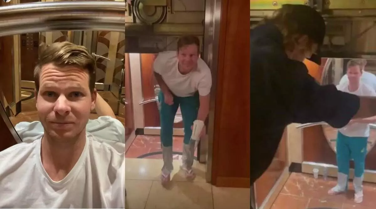 Steve Smiths gets stuck in lift: स्टीव स्मिथ एक घंटे तक लिफ्ट में फंसे रहे, वायरल हुआ वीडियो Steve Smiths gets stuck in lift: स्टीव स्मिथ एक घंटे तक लिफ्ट में फंसे रहे, वायरल हुआ वीडियो