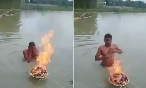 ठंड से बचने के लिए शख्स ने अपनाया गजब का जुगाड़, VIDEO देख हंसते-हंसते हो जाएंगे लोटपोट