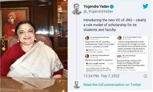 मैं ट्विटर का इस्तेमाल ही नहीं करती मेरे खिलाफ यह सुनियोजित षड्यंत्र हैं- कुलपति JNU प्रो शांति श्री पंडित