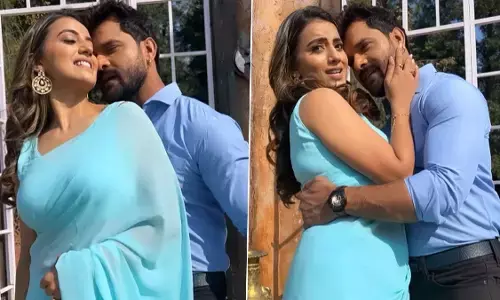 Khesari Lal Yadav संग साड़ी पहनकर हॉट रोमांस करती दिखी Akshara Singh, देखें Sexy Video