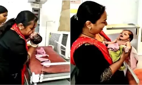 महिला डाक्टर ने मुंह से फूंककर नवजात को किया जिंदा किया महिला डाक्टर ने मुंह से फूंककर नवजात को किया जिंदा किया