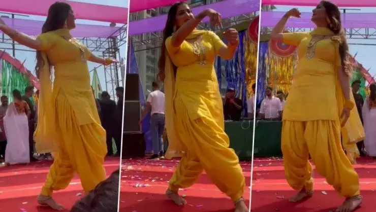 Sapna Choudhary Sexy Dance: Sapna Choudhary ने पीला सूट पहनकर किया Sexy डांस, देसी भाभी स्टाइल में वायरल हुआ वीडियो