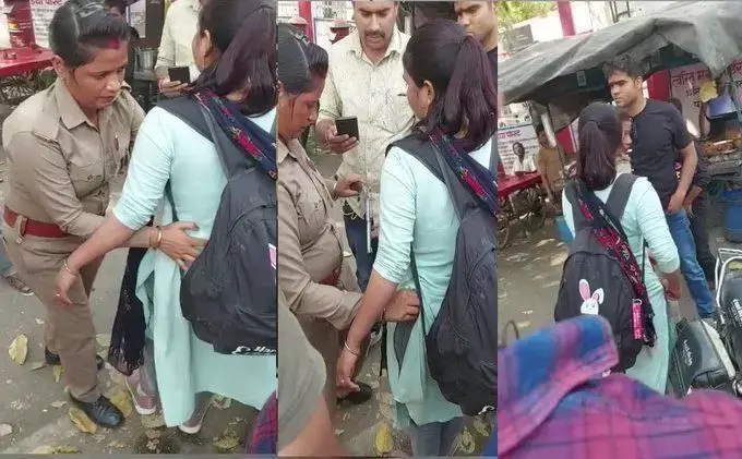 तमंचेवाली मास्टरनी जी अंटी में तमंचा लगाये रंगबाजी में घूम रही थी