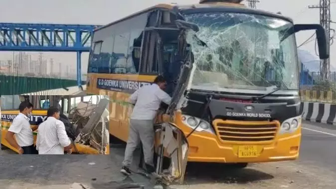 GD Goenka स्कूल बस दुर्घटनाग्रस्त, बाल-बाल बचे बच्चे, हादसे में चालक बुरी तरह घायल GD Goenka स्कूल बस दुर्घटनाग्रस्त, बाल-बाल बचे बच्चे, हादसे में चालक बुरी तरह घायल